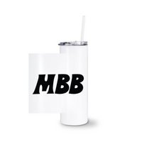 MBB Initials White Tumbler With Straw