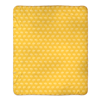 MBB All Over Print Fleece Sherpa Blanket in Yellow