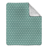 MBB All Over Print Fleece Sherpa Blanket in Teal